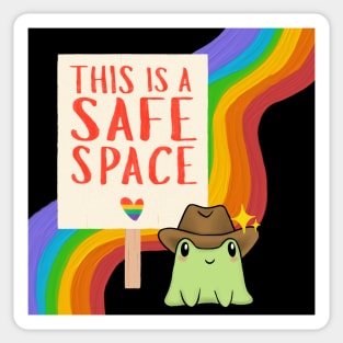 Rainbow Cowboy Frog - Safe Space Sticker